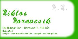 miklos moravcsik business card